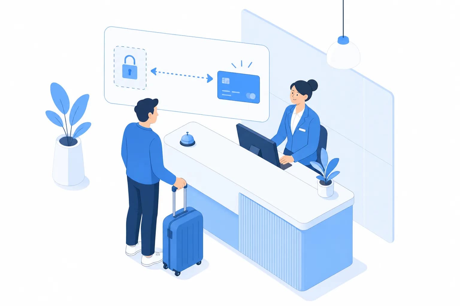 Hotel checkout with credit card hold release