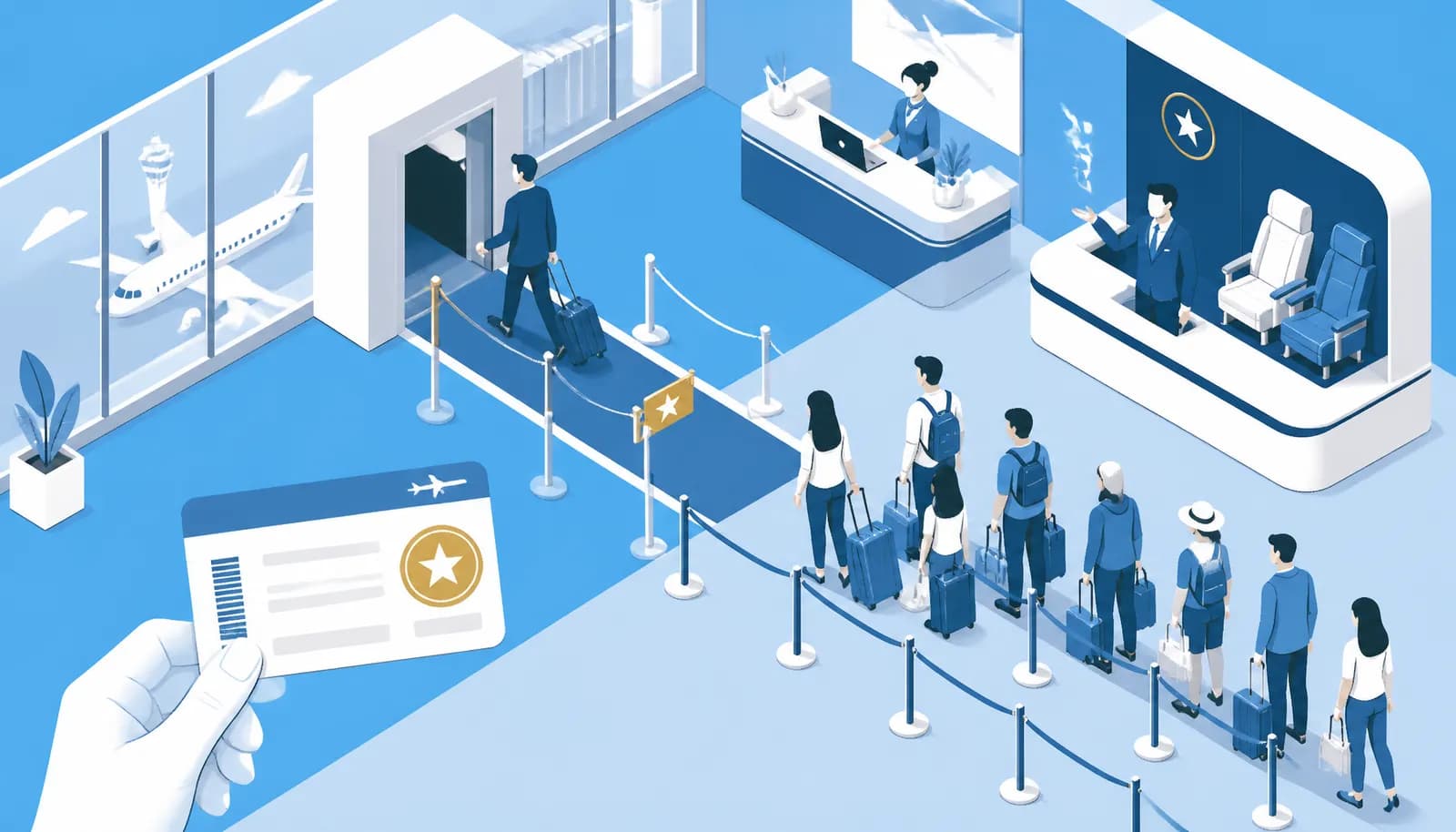 elite traveler using priority lane