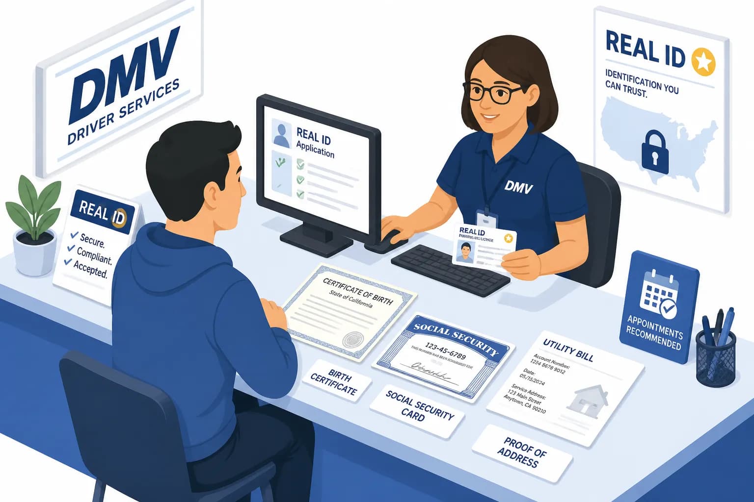 Isometric illustration of a traveler going through TSA security screening at an airport checkpoint