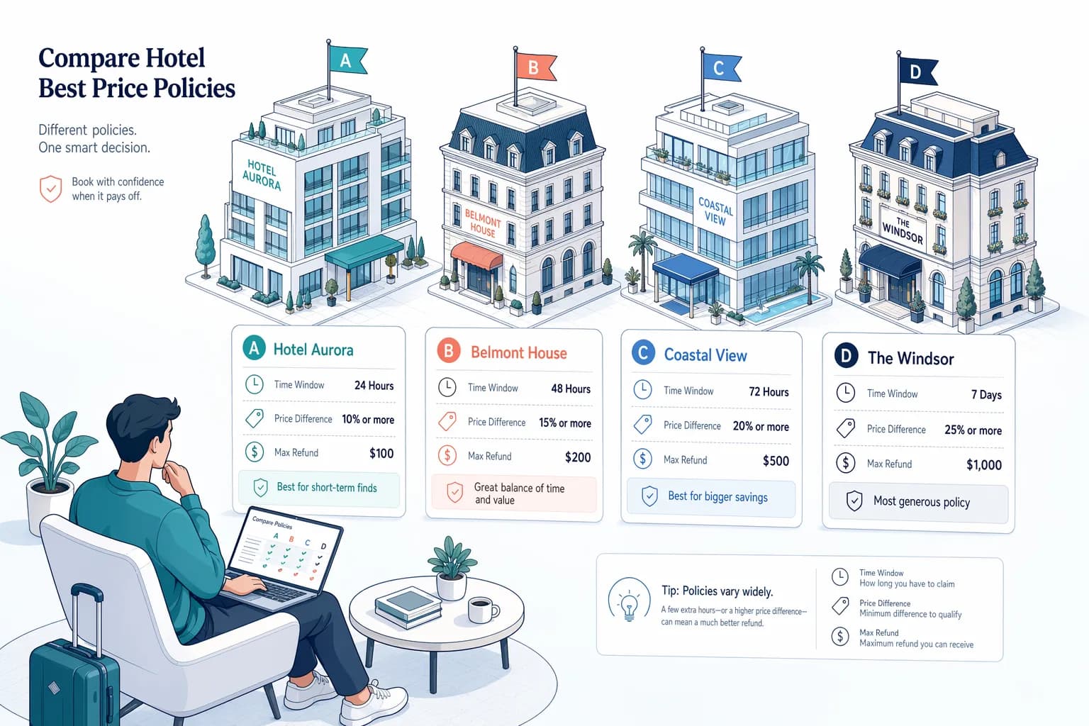 Hotel price drop illustration
