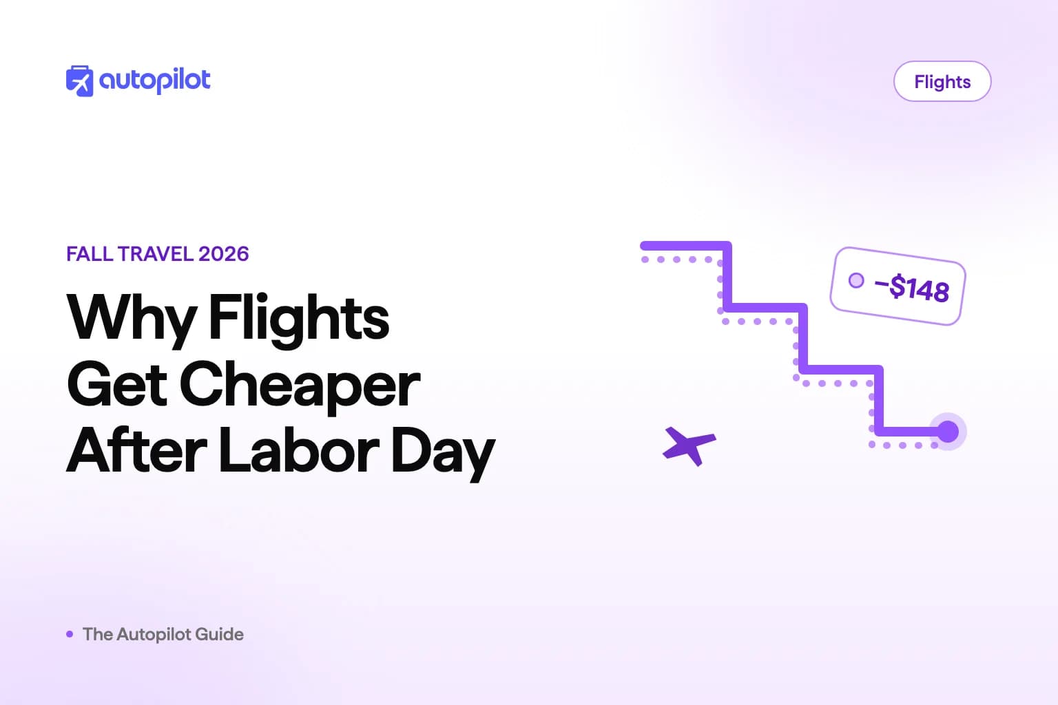 Illustration of fall flight fares dipping after Labor Day 2026