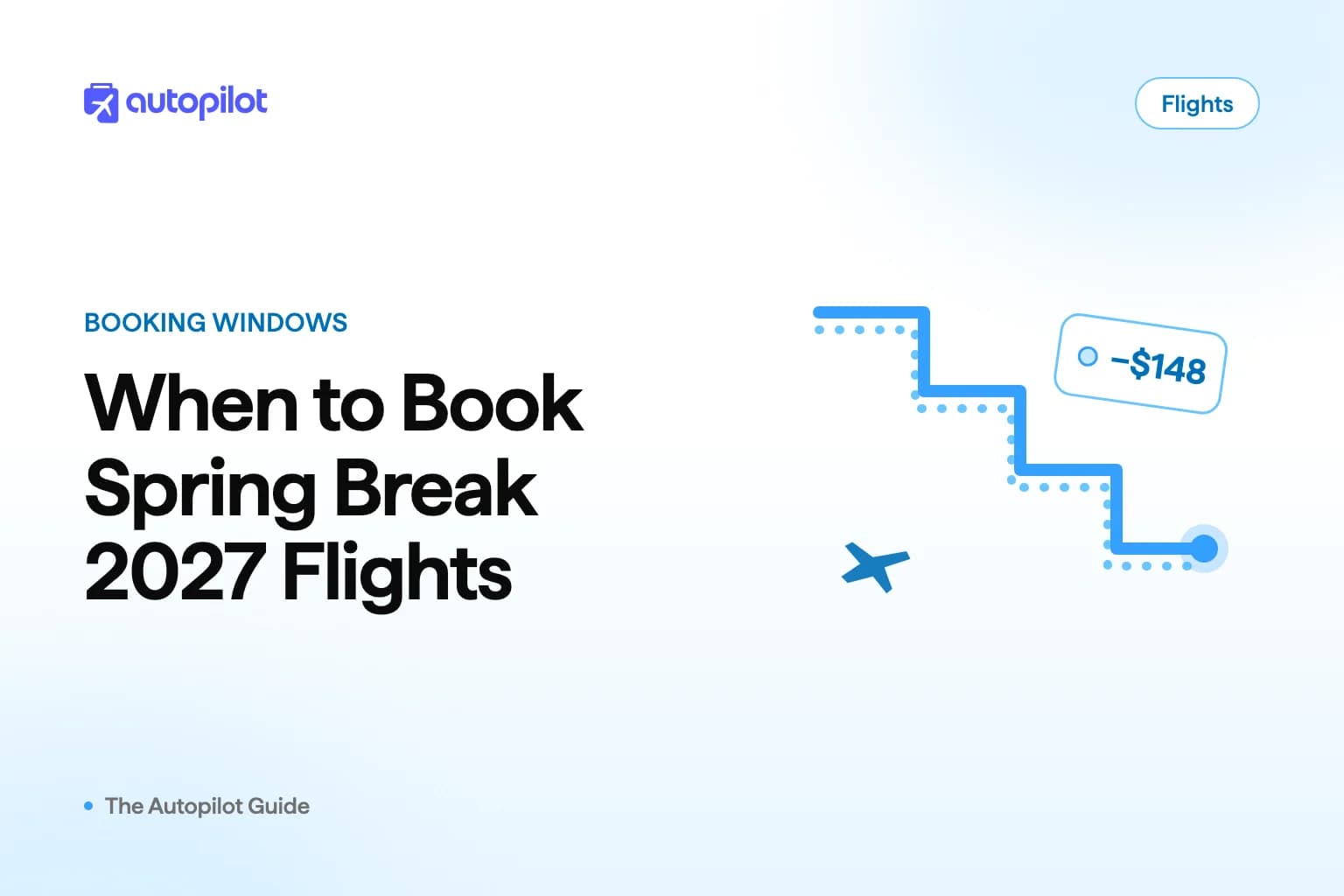 A March 2027 wall calendar beside a boarding pass and a pin marking a beach destination, showing spring break weeks falling on different dates